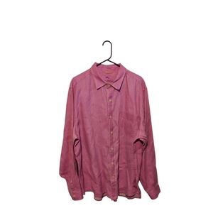 Tommy Bahama Shirt 100% Linen Long Sleeve Purple XL Button Up Coastal Beachy